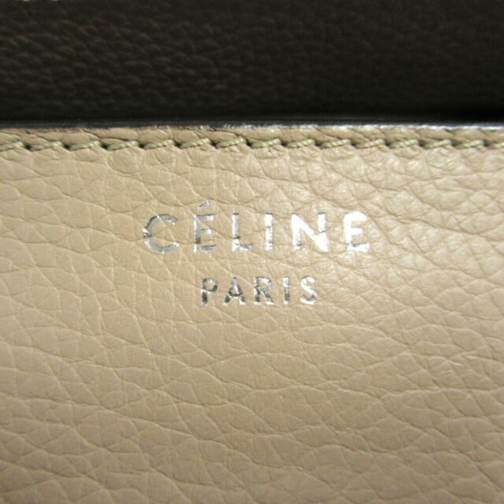 Celine Luggage Shopper Handbag Leather Gray Beige Bag - Picture 8 of 16